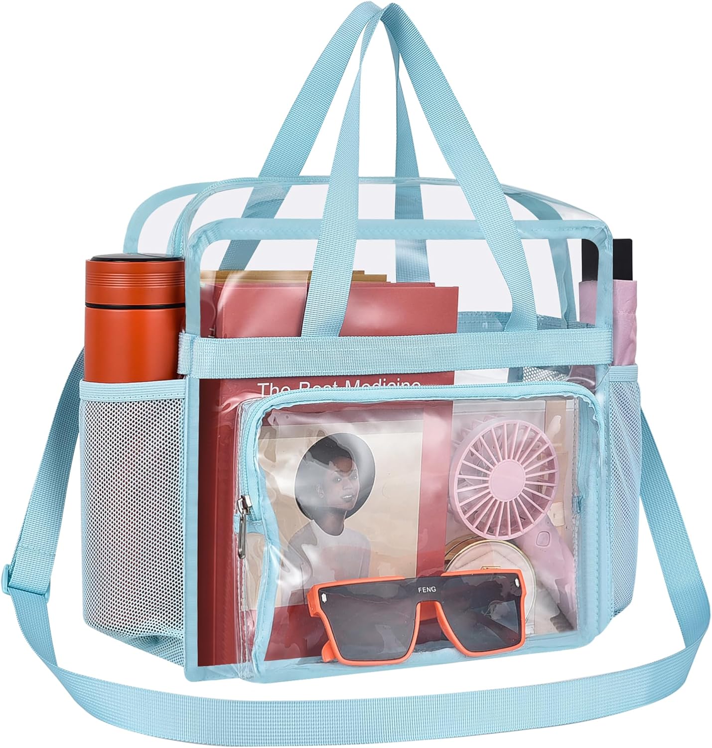 Bag Stadium Approved 12x6x12 Clear Tote Bag with Removable Strap Clear Lunch Bag for Work Sports Festival