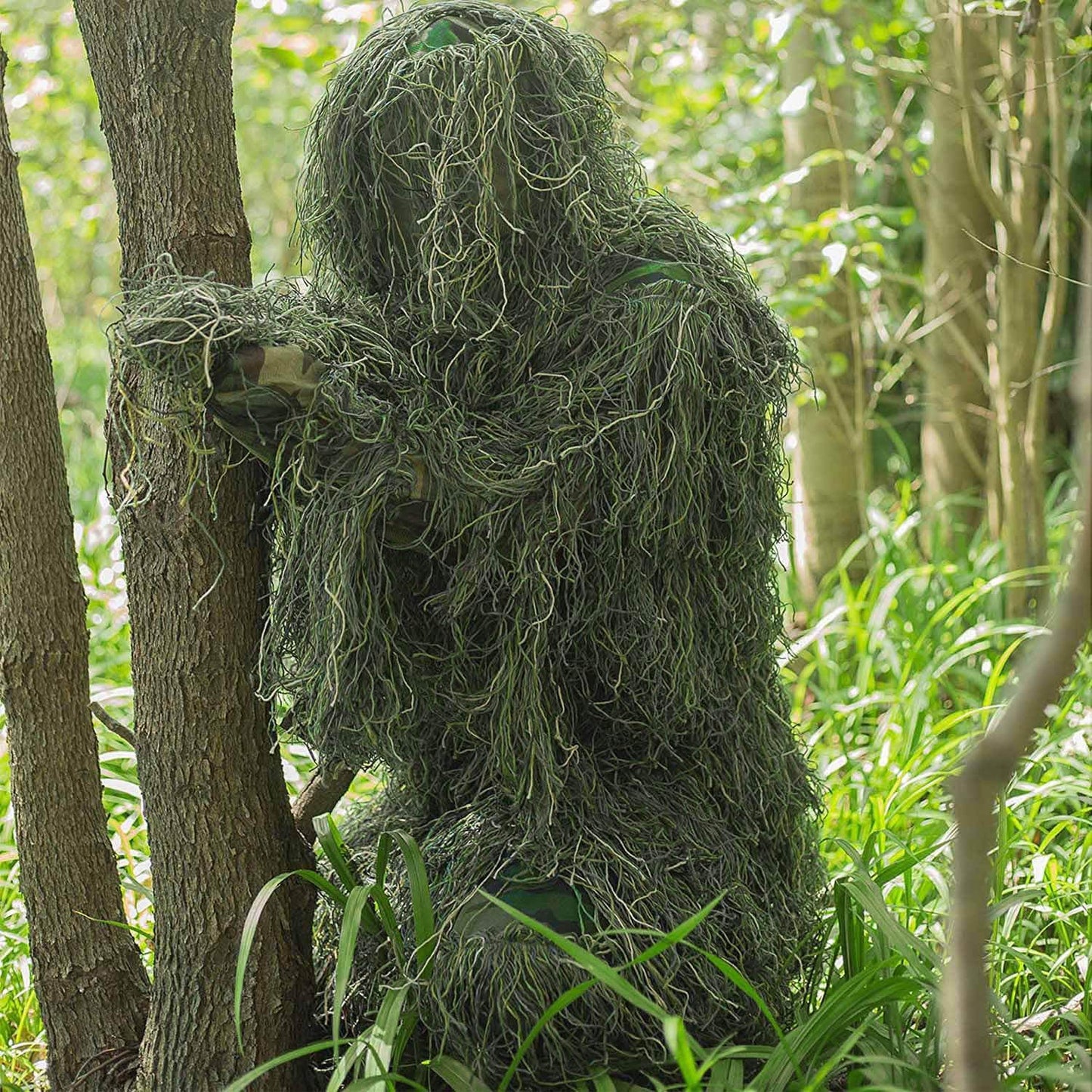 6 in 1 Ghillie Suit, 3D Camouflage Hunting Apparel Including Jacket, Pants, Hood, Carry Bag and Camo Tapes