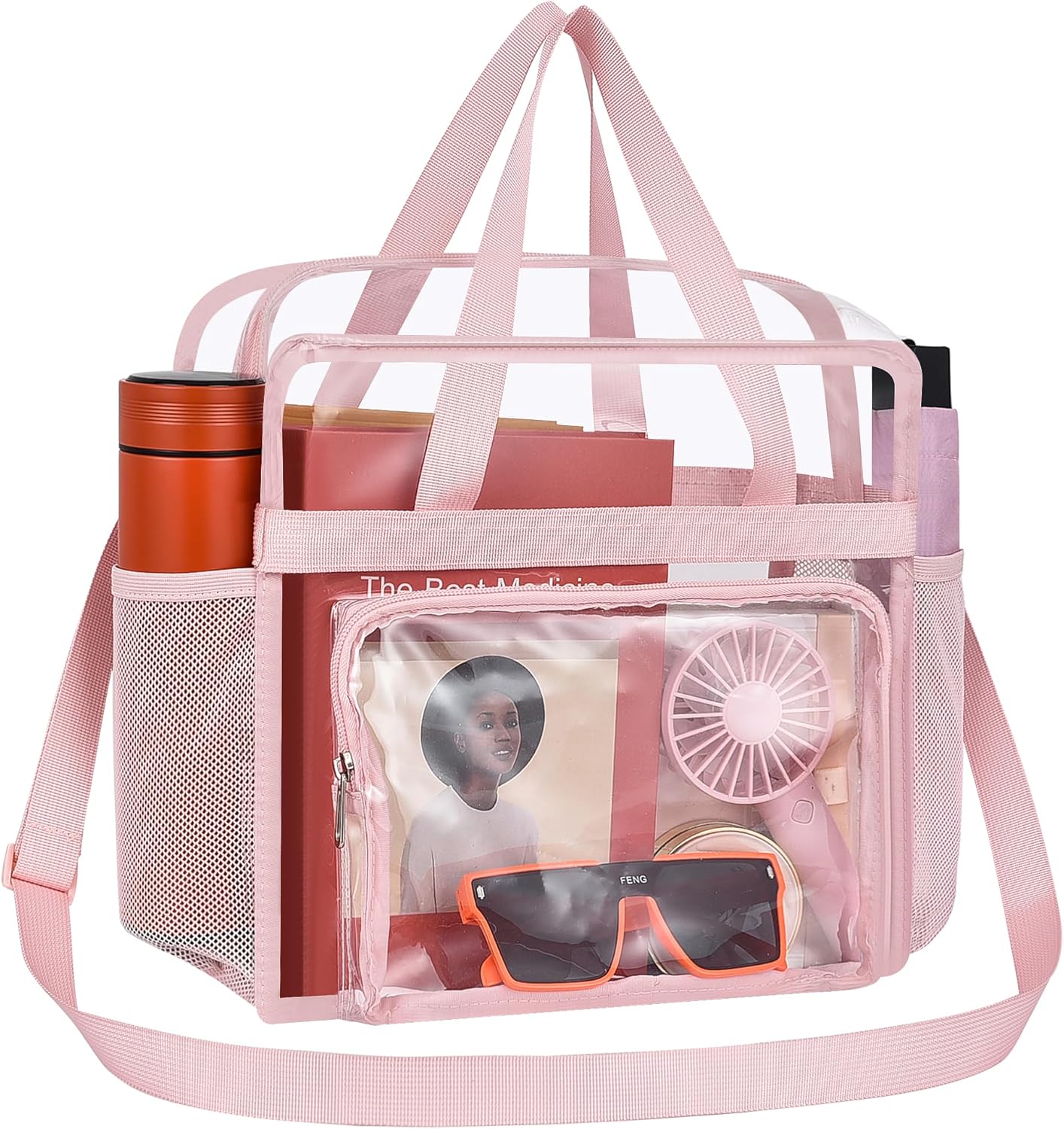 Bag Stadium Approved 12x6x12 Clear Tote Bag with Removable Strap Clear Lunch Bag for Work Sports Festival