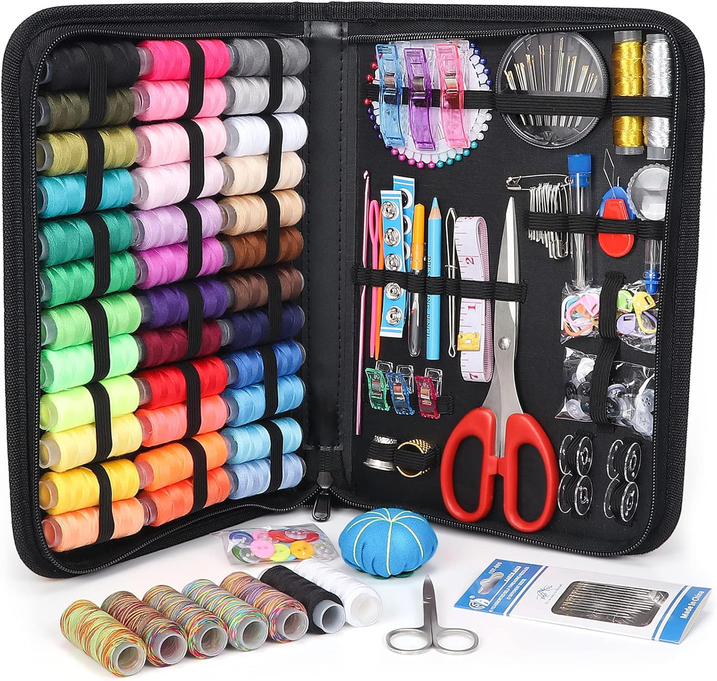 Large Sewing Kit for Adults: Newly Upgraded 251 Pcs Premium Sewing Supplies Set - Complete Sew Kit of Needle and Thread for Beginners - Travel Emergency - Basic Home Hand Sewing Repair Kits