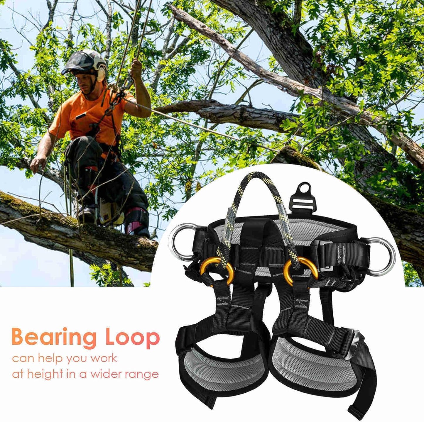 Climbing belts, Thicken Professional Large Size Safety Seat Belts for Tree Climbing, Rescuing Work, Rappelling and Other Outdoor Adventure Activities