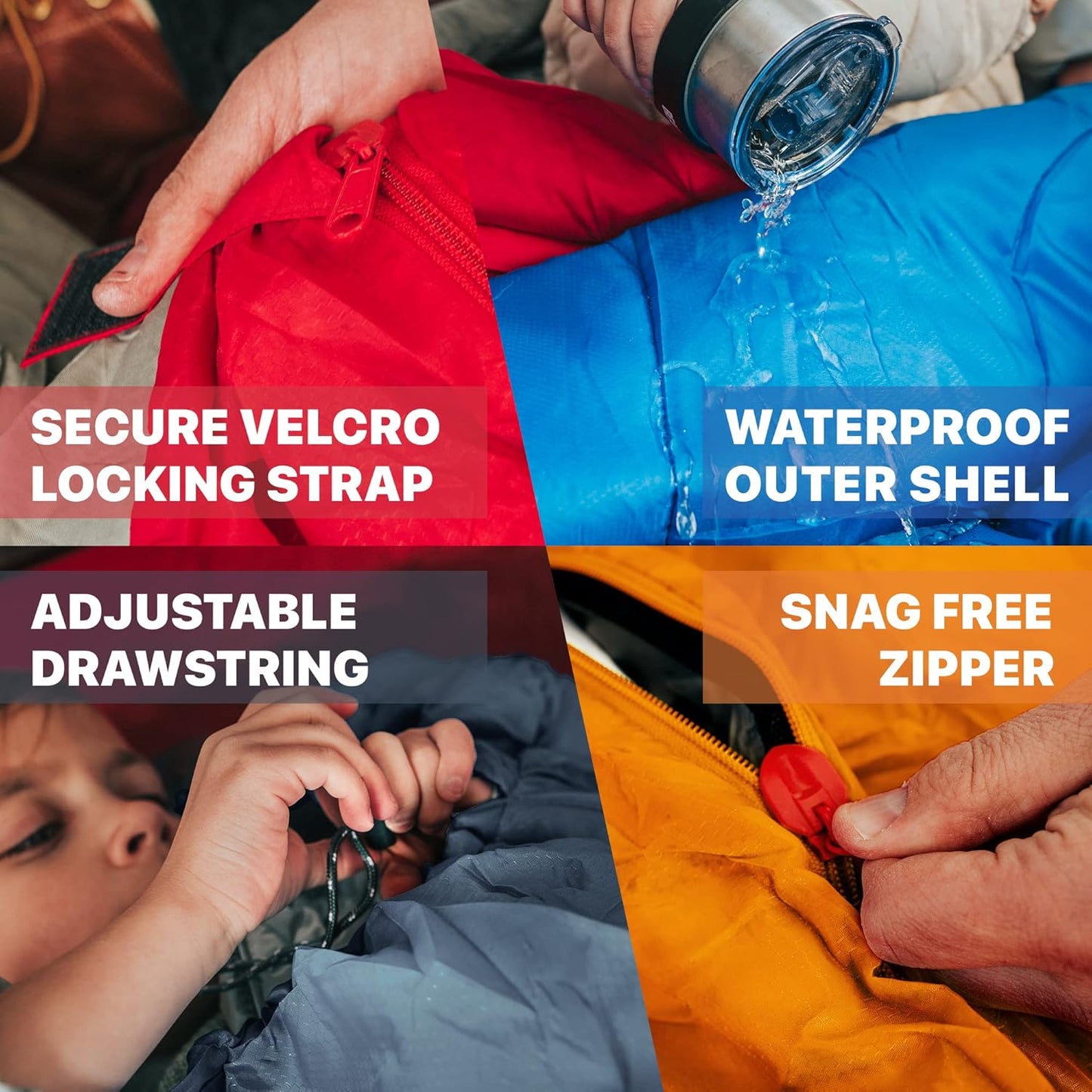 Sleeping Bags for Adults Cold Weather & Warm - Backpacking Camping Sleeping Bag for Kids 10-12, Girls, Boys - Lightweight Compact Camping Essentials Gear Accessories Hiking Sleep Must Haves