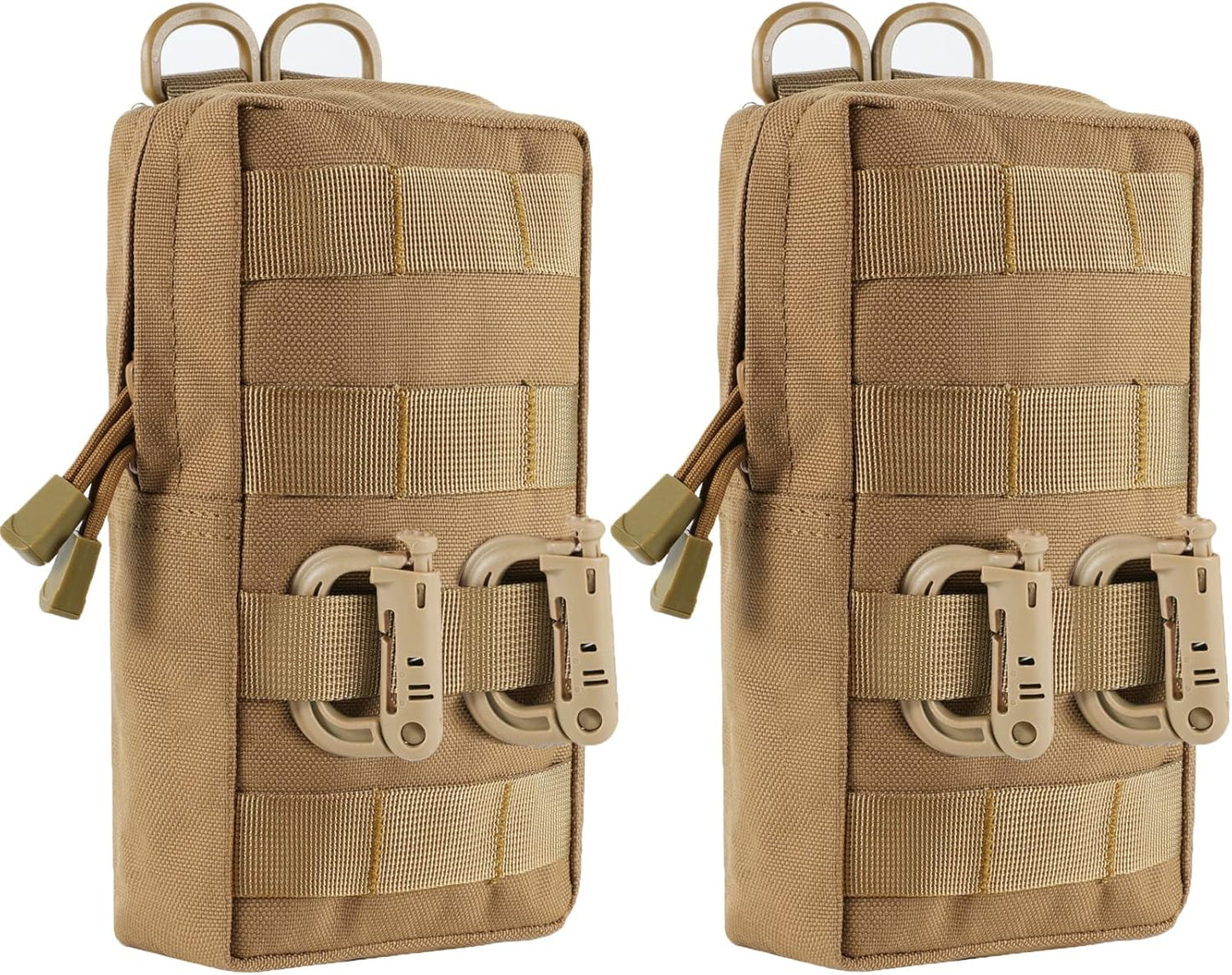 2 Pack Molle Pouches - Tactical Compact Water-Resistant EDC Pouch Bag Small Utility Pouch