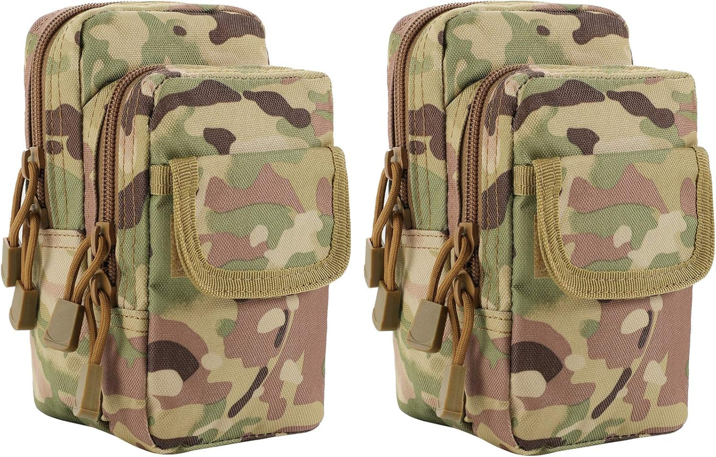 2 Pack Molle Pouches - Tactical Compact Water-Resistant EDC Pouch Bag Small Utility Pouch