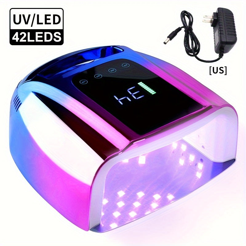 Rechargeable UV LED Professional Nail Lamp 42LEDs Wireless Nail Polish Curing Dryer Light Equipment for Salon Nail