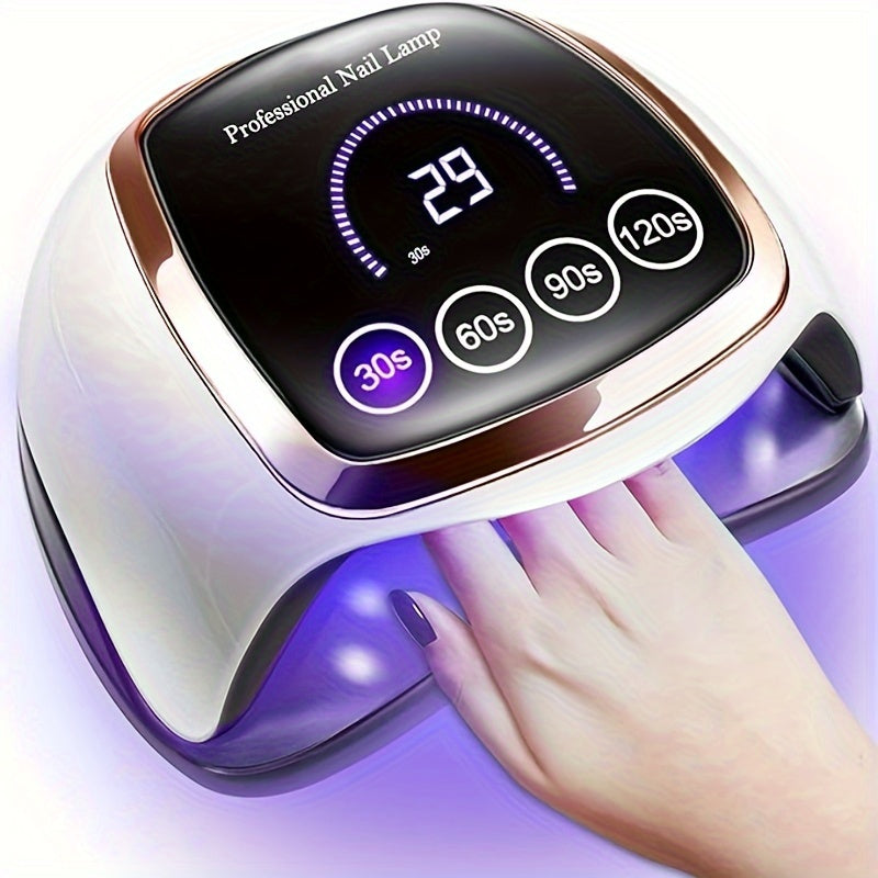 Professional UV LED Nail Lamp - Fast Curing, Automatic Sensor, 4 Timer Settings, Gel Polish Dryer for Fingernail and Toenail Nail Art - Home and Salon Use, Easy to Operate, Long-Lasting LED Light