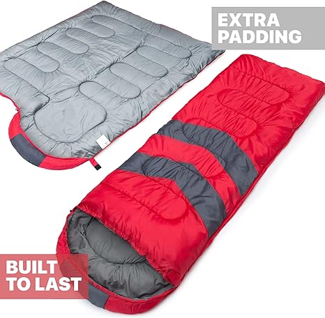 Sleeping Bags for Adults Cold Weather & Warm - Backpacking Camping Sleeping Bag for Kids 10-12, Girls, Boys - Lightweight Compact Camping Essentials Gear Accessories Hiking Sleep Must Haves