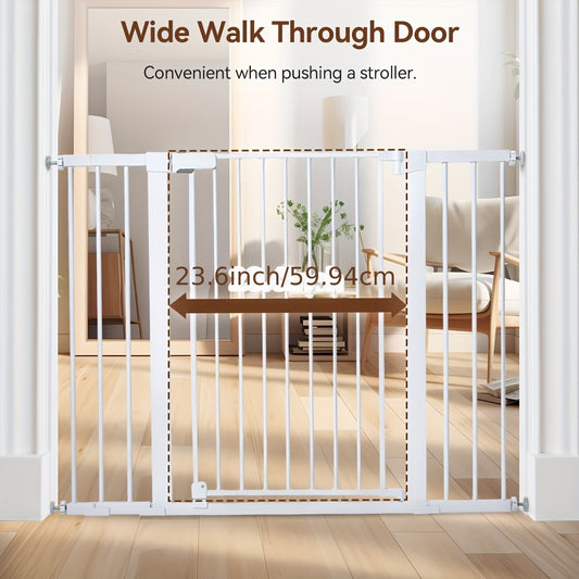 36" Extra Tall Baby Gate for Stairs Doorways, Fits Openings 29.5" to 48.8" Wide, Auto Close Extra Wide Dog Gate for House, Pressure Mounted Easy Walk Through Pet Gate with Door