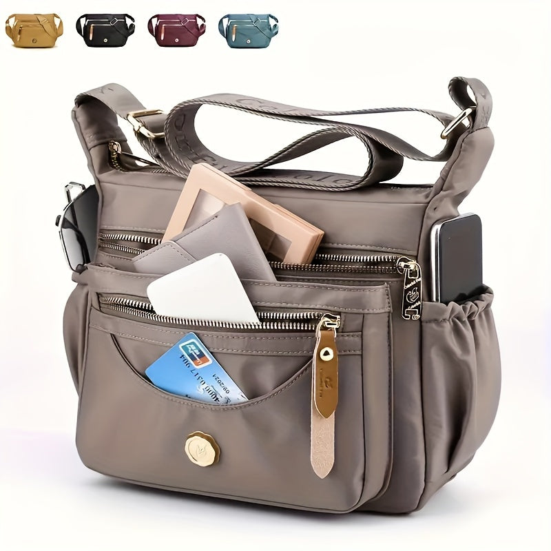 All-Match Casual Solid Color Women's Versatile Hobo Bag with Zipper Shoulder