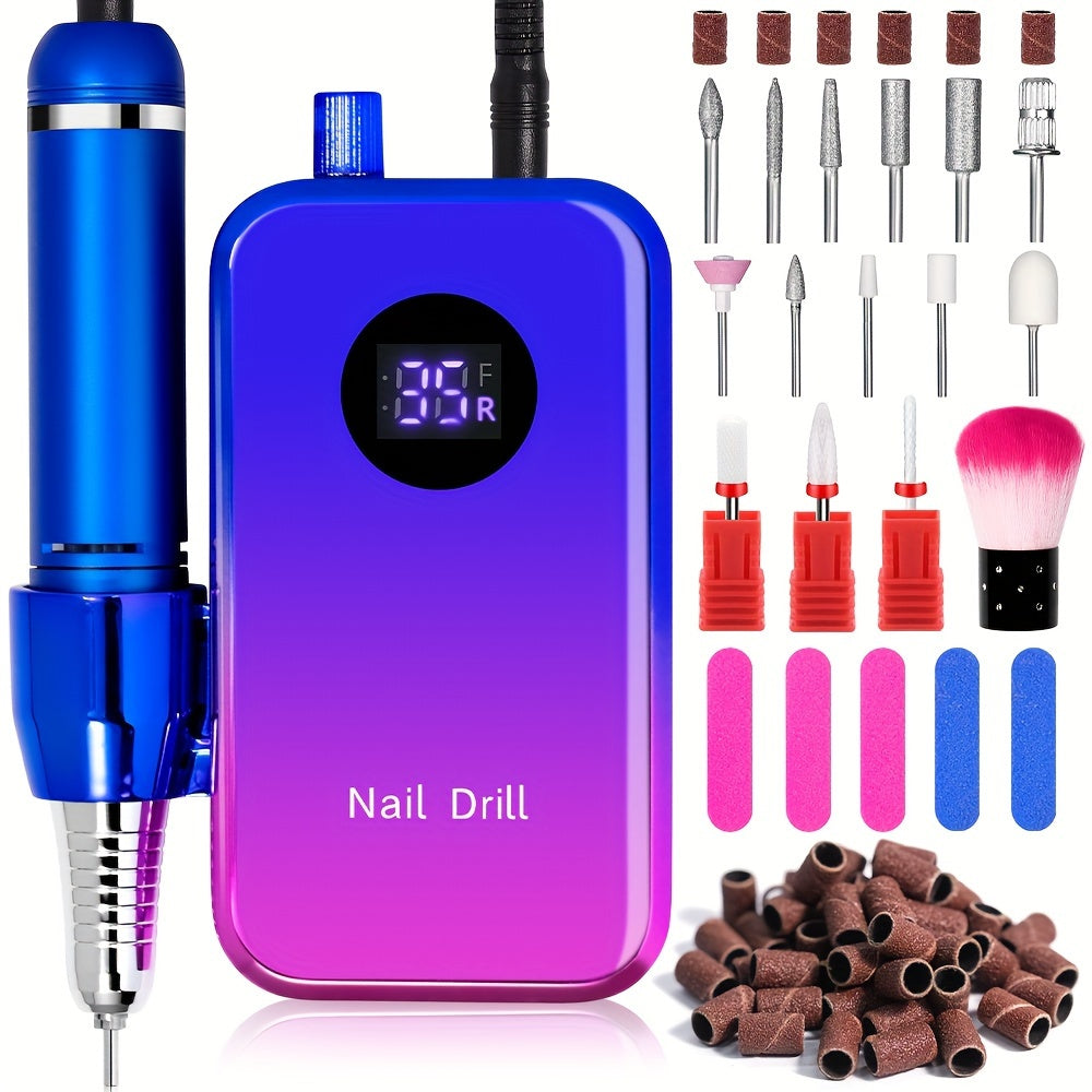 35000RPM Portable Professional  Electric Nail Drill Machine Display Nails Sander For Acrylic Gel Polish Rechargeable Nail Tool