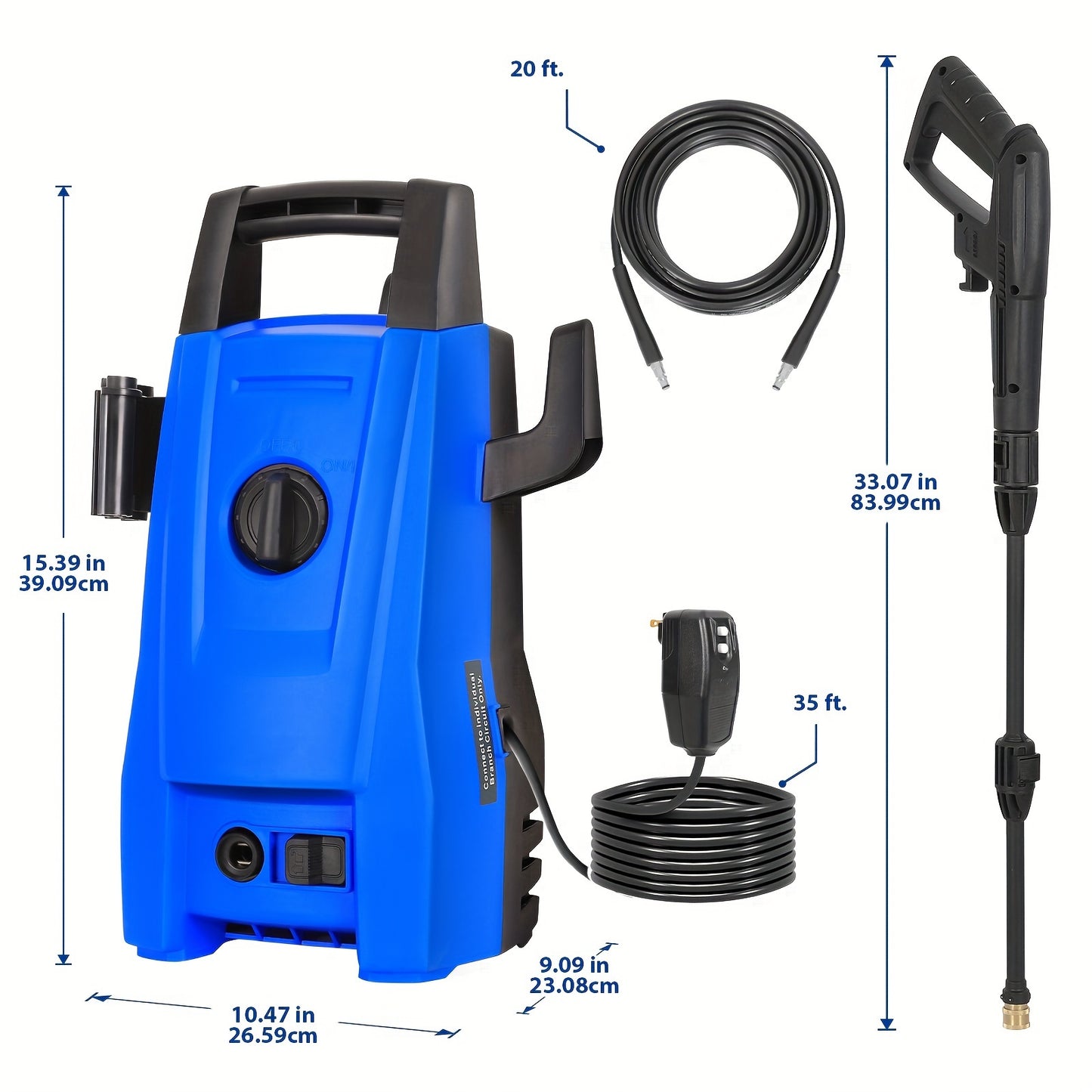 Electric Pressure Washer, 1800 PSI 1.7 GPM, Corded Electric Power Washer With 2 Spray Nozzles, Foam Cannon, 20 Ft Hose, 35 Ft Power Cord, Ultra Compact, Lightweight, For Cars, Homes, Fencing