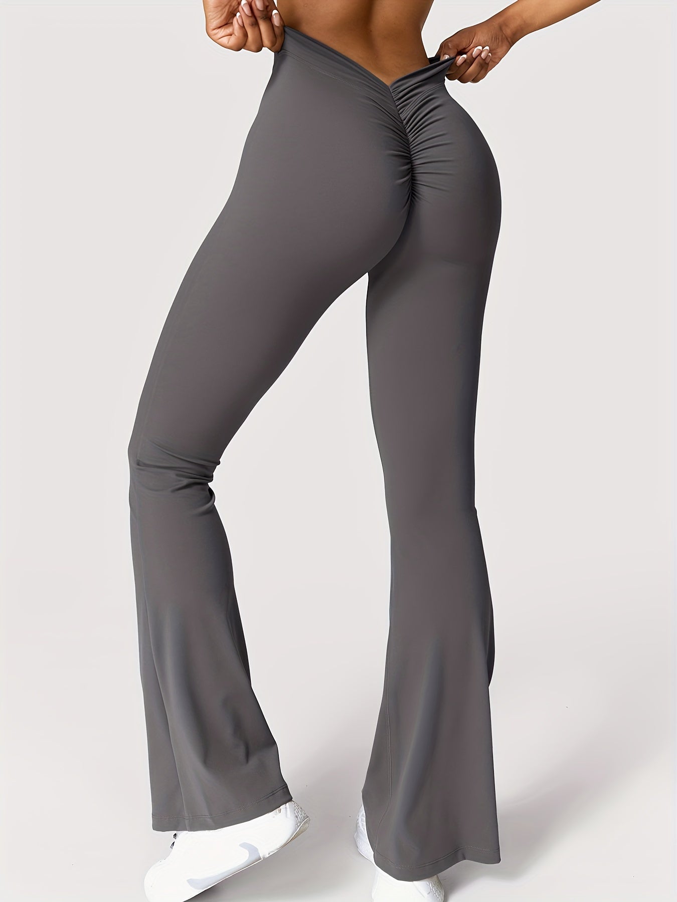 V-Back Scrunch Macaron Colours Flares Leggings Gym Workout Lifting Flares Pant Booty Tights Yoga Pants