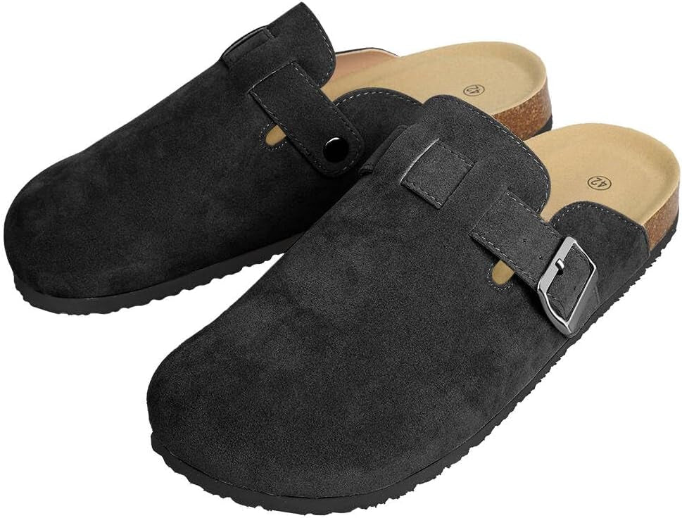 Clogs for Women Men Dupes Unisex Slip-on Potato Shoes Footbed Suede Cork Clogs and Mules