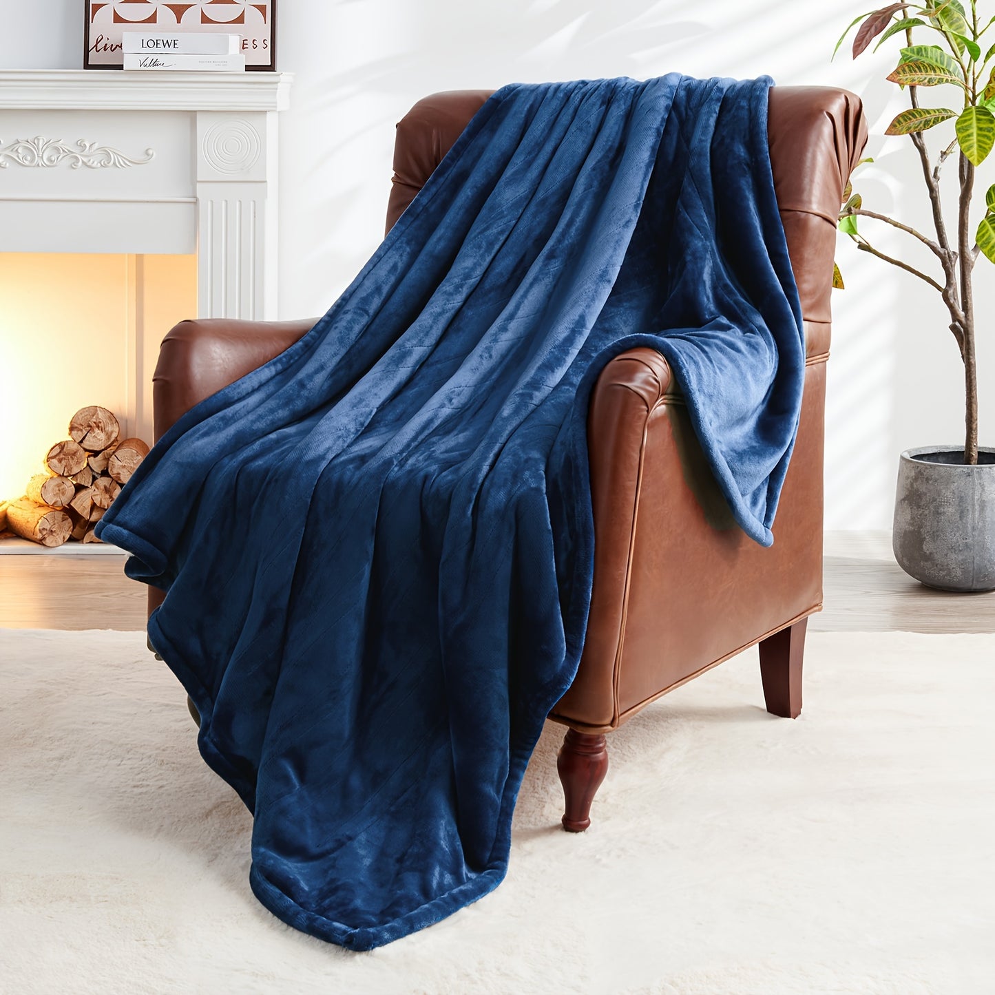 Heated Blanket, Electric Throw Blanket Flannel Sherpa Blanket Fast Heating Blanket, 6 Heat Settings 9 Hour Auto Shut Off, Home Office Use Machine Washable, Navy