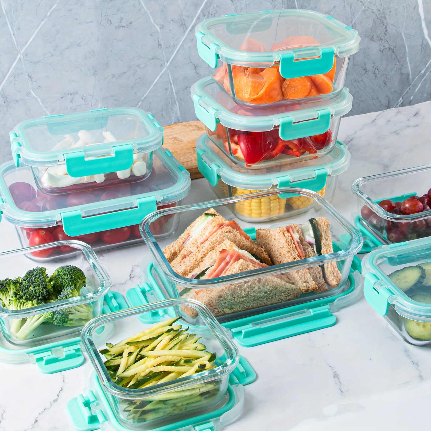 24-Piece Set: 12 High Borosilicate Glass Meal Prep Containers + 12 Airtight Lids, Microwave & Dishwasher Safe, Ideal for Meal Prep, Lunches, and Kitchen Food Storage