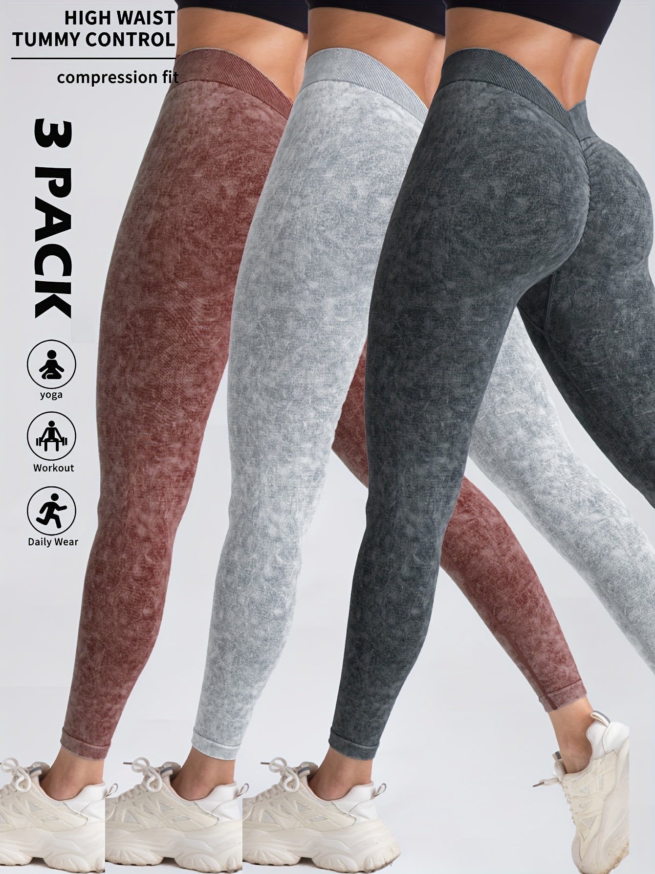 3 pack of women's sports yoga pants Rear V yoga pants outdoor casual sexy sweatpants for women