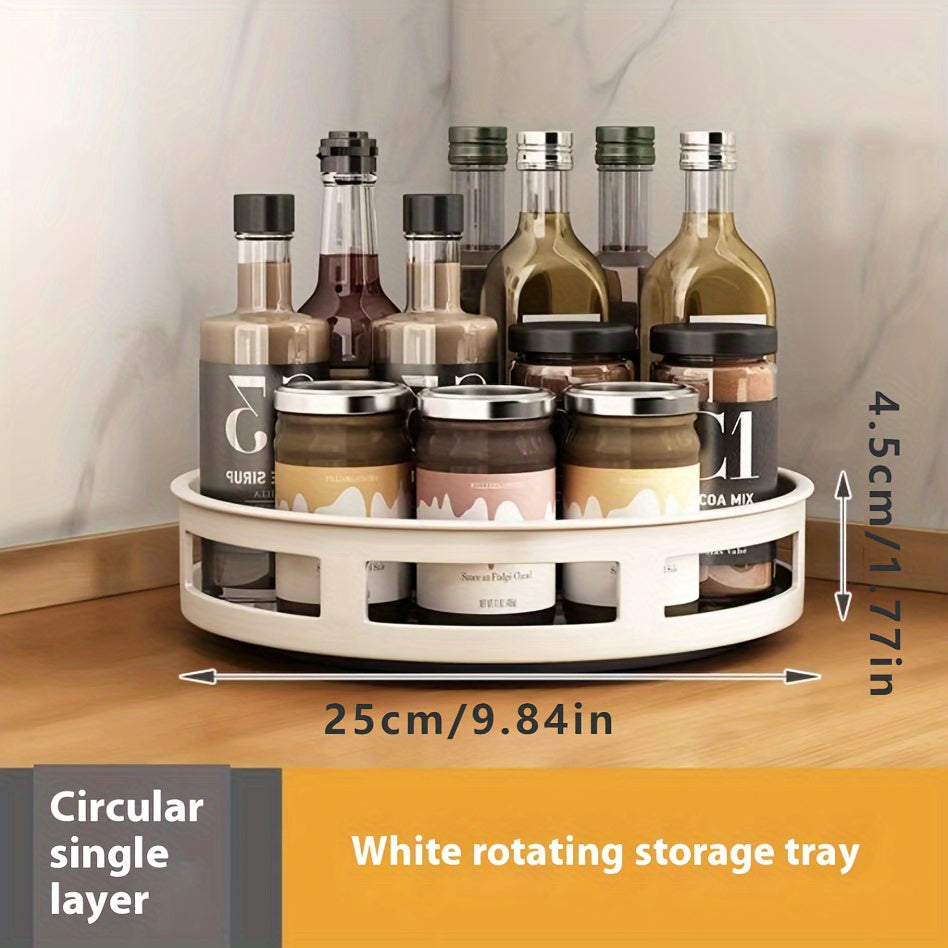 rotatable kitchen seasoning rack, metal turntable, rotatable spice and seasoning storage rack, kitchen seasoning jar organizer, kitchen accessories