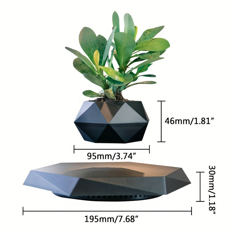 Magnetic Levitation Planter - Rail Planters with Unique Floating Effect for Small Plants, Home & Office Decor, Christmas and New Year Gift Idea