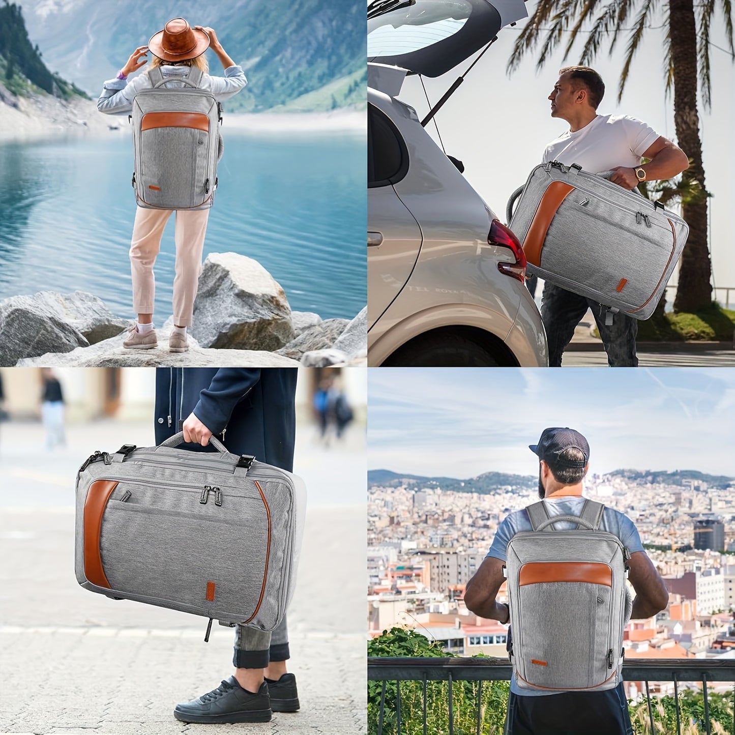 40L Extra Large Carry On Backpack - Hiking Daypacks with Water Resistant, Expandable, Overnight, and Business Features - 3 Packing Cubes, Airline Approved, and Perfect for Women and Men Travelers