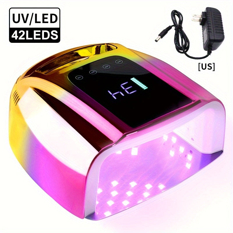 Rechargeable UV LED Professional Nail Lamp 42LEDs Wireless Nail Polish Curing Dryer Light Equipment for Salon Nail