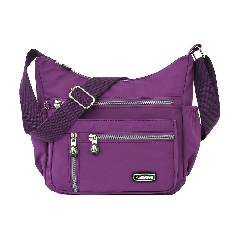 Women'S Single Crossbody Multi Strap Method Bag, Waterproof Multi-Pocket Capacity Nylon Outing Lightweight Cloth Bag