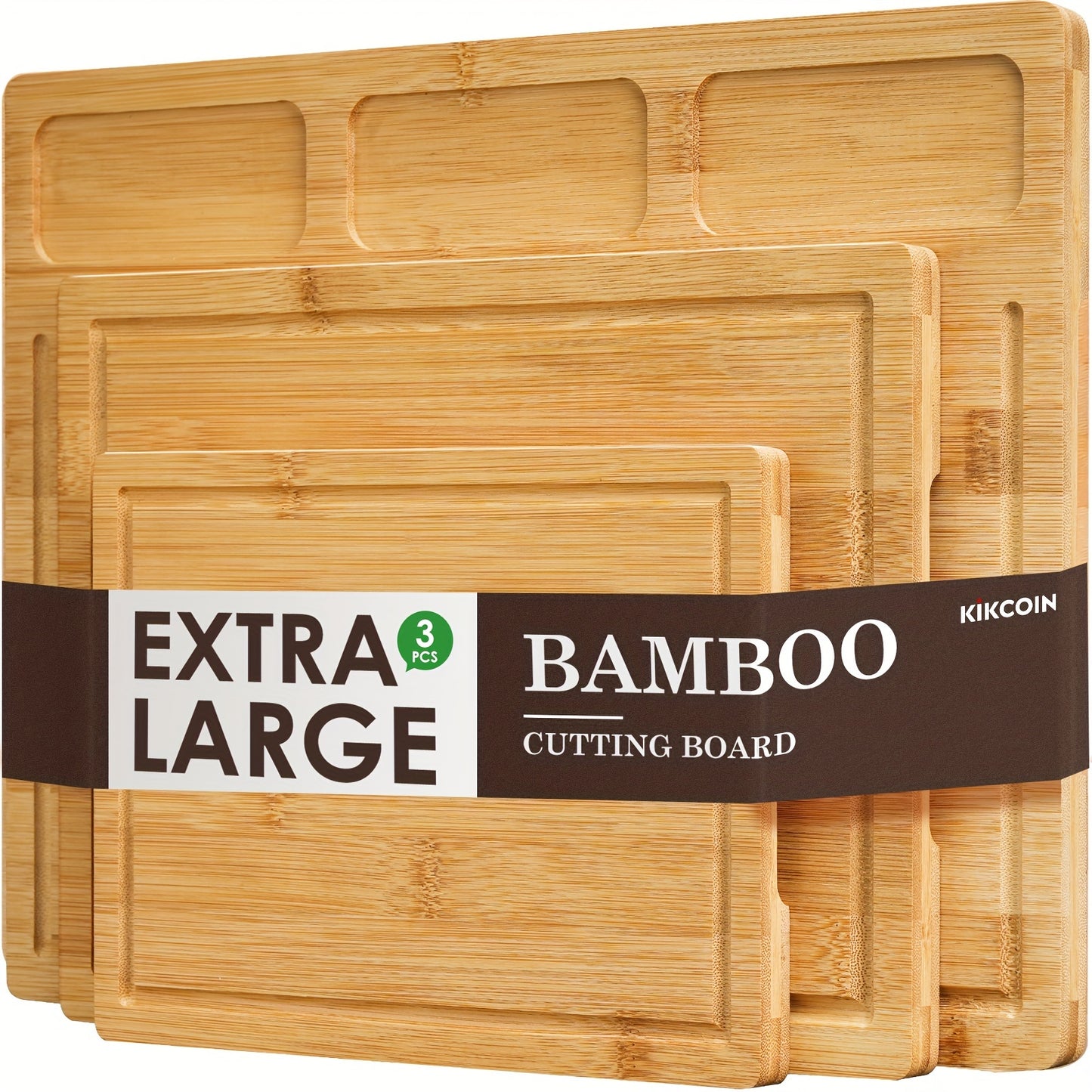 Set Of 3 Bamboo Cutting Boards For Kitchen, With 3 Built-In Compartments And Juice Groove Wooden Carving Board, Cheese Platter For Meat, Cheese, Bread, Vegetables, Fruits Perfect Kitchen Gadget For Home, Dormitory, Gifts For Family And Friends