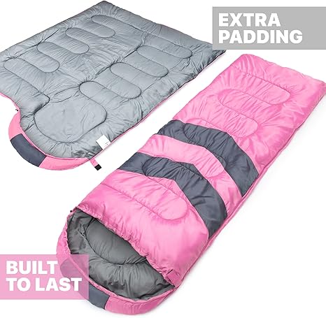 Sleeping Bags for Adults Cold Weather & Warm - Backpacking Camping Sleeping Bag for Kids 10-12, Girls, Boys - Lightweight Compact Camping Essentials Gear Accessories Hiking Sleep Must Haves